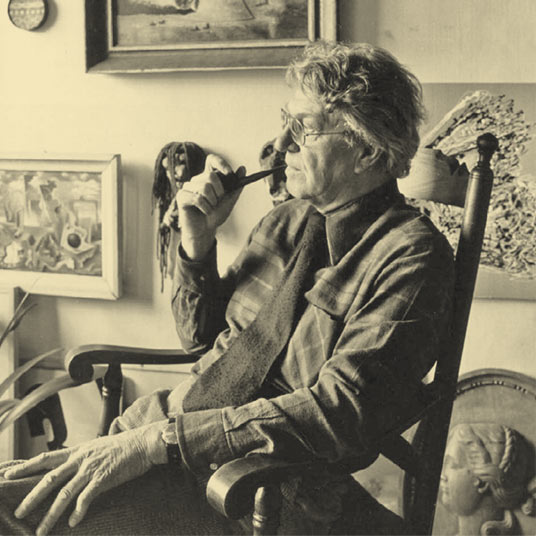 Fedde Weidema in zijn atelier, 1978 | Foto: Fotodienst GAU