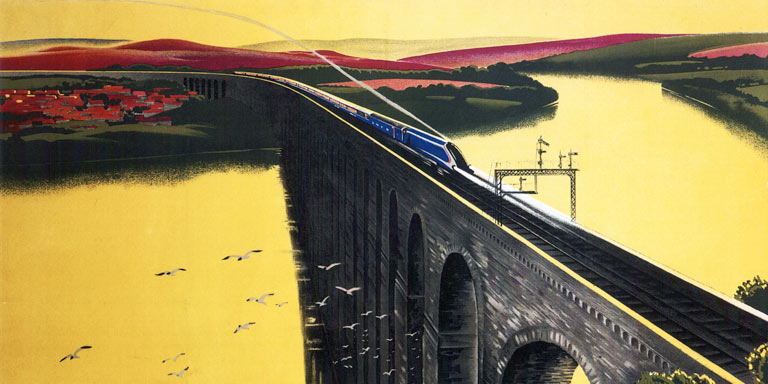 Affiche The Coronation passeert Schotse grens | Ontwerp: Tom Purvis, 1937