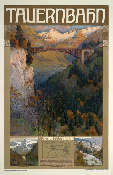 Affiche Tauernbahn, 1907 | Gustav Jahn (coll. Albertina, Wenen)