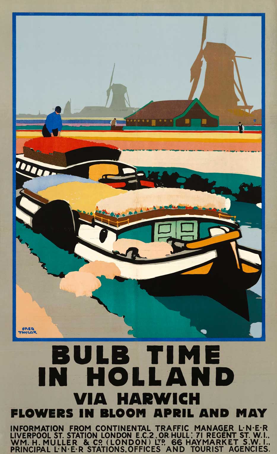 Vintage LNER Bruges via Harwich Railway Poster Print A3/A4
