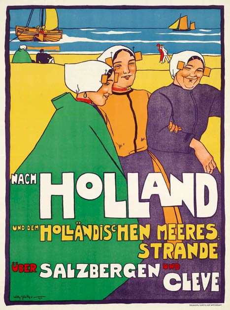 Vintage Travel Poster Holland Middelburg - Affiche de voyage Dutch Railways  - Rétro 