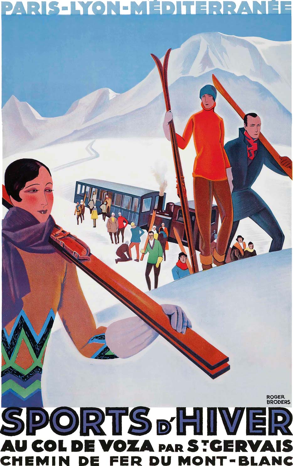 Germany Deutsche Bundesbahn Winter Ski Europe Travel Advertisement Art Poster 